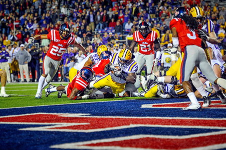 James Stampley powers his way into the end zone scoring his first touchdown for the Tigers.