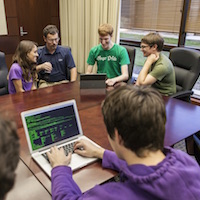 Students work on project in class.