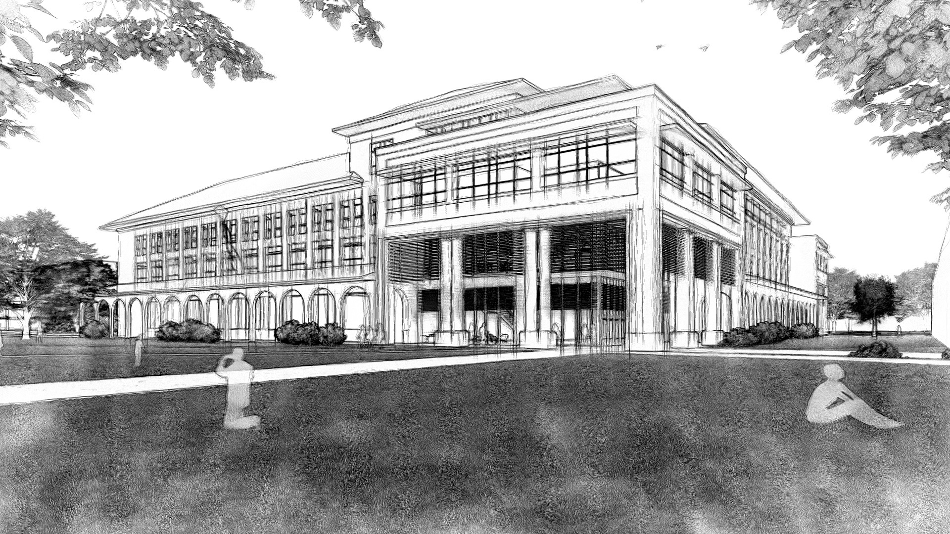 Conceptual renderings of the LSU Construction & Advanced Manufacturing Building